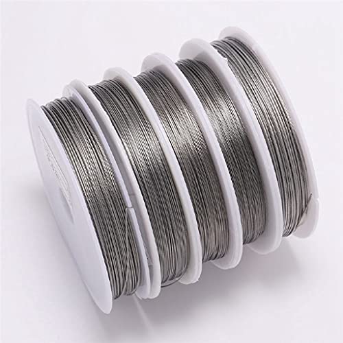 Drahtseil,Edelstahl Seil 15-100M 0,3-1,0 mm Edelstahl Perlendraht Perlendraht zur Schmuckherstellung Schmucksuche Zubehör(0.6mm 40meters) von TENVORA