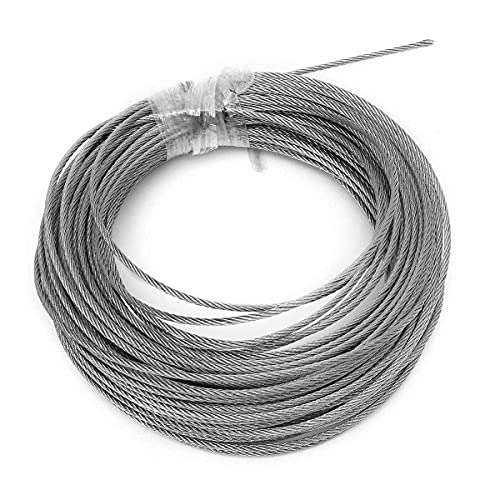 Drahtseil,Edelstahl Seil 3,0mm 4mm 304 Edelstahl Draht Seil Weiche Angeln Hebe Kabel 7 * 7 Wäscheleine 1-25M(4mm,20M) von TENVORA