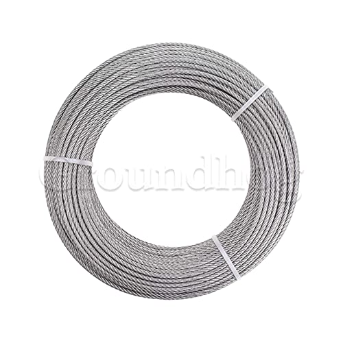 Drahtseil,Edelstahl Seil 304 Edelstahldraht Seil 50m / 100m Weiche Angelhubkabel 7 * 7 Wäscheleine 1mm / 1,2 mm / 1,5 mm / 2mm(1.2mm,50M) von TENVORA