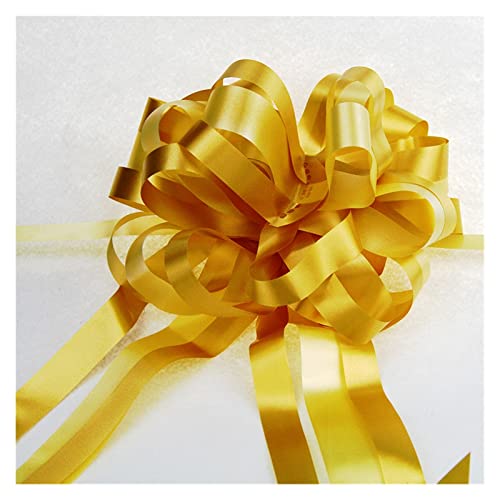 Riesenschleife,Geschenkschleife Groß 10 Teile/los Hochzeitsauto Dekoration Große Pansy Kugelförmige Band Bögen Hochzeit Florist liefert Pull Bugbänder Blume(Golden) von TENVORA