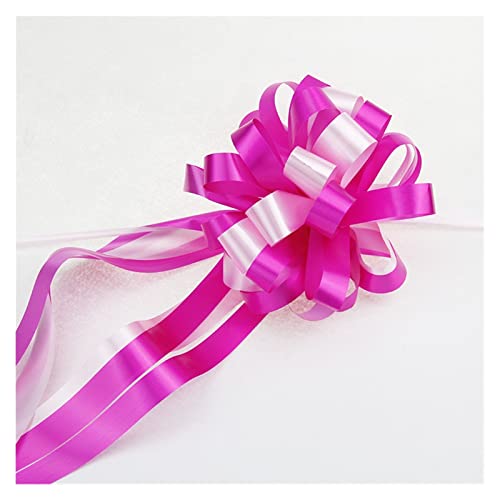Riesenschleife,Geschenkschleife Groß 10 Teile/los Hochzeitsauto Dekoration Große Pansy Kugelförmige Band Bögen Hochzeit Florist liefert Pull Bugbänder Blume(Rose red pink) von TENVORA