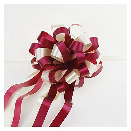 Riesenschleife,Geschenkschleife Groß 10 Teile/los Hochzeitsauto Dekoration Große Pansy Kugelförmige Band Bögen Hochzeit Florist liefert Pull Bugbänder Blume(Wine red) von TENVORA