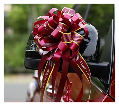 Riesenschleife,Geschenkschleife Groß 10 Teile/los Hochzeitsauto Dekoration Große Pansy Kugelförmige Band Bögen Hochzeit Florist liefert Pull Bugbänder Blume(Wine red Love) von TENVORA