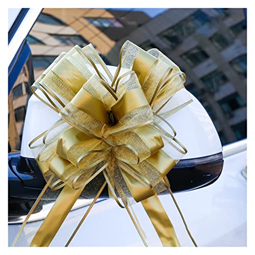 Riesenschleife,Geschenkschleife Groß 10 stücke Große Auto Bogen Extra for Autos Geburtstag Weihnachten Geschenke Geschenkdekoration Hochzeit Zug Bögen(Gold) von TENVORA