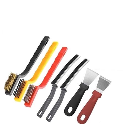 FugenbüRste,ReinigungsbüRste 5/8/13 Küchenreinigungsbürsten-Set, Tiefenreinigungsbürste for Gasherde aus Messing, Spaltreinigungsbürsten for kleine Räume, Fenster, Badezimmer(13 PCS) von TENVORA