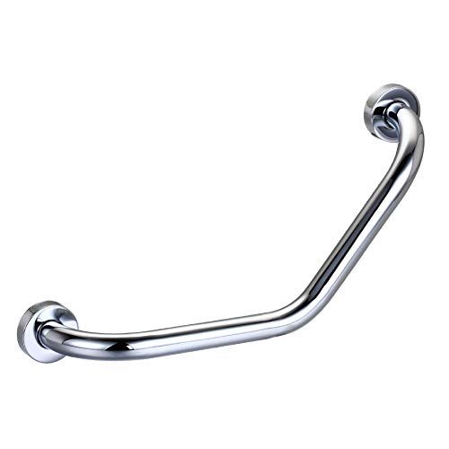 TENVORA Haltegriff Dusche,Haltegriffe Edelstahl verchromt 25mm Durchmesser Badezimmer Handlauf Sicherheitsgeländer(V-Shaped Without soap net) von TENVORA