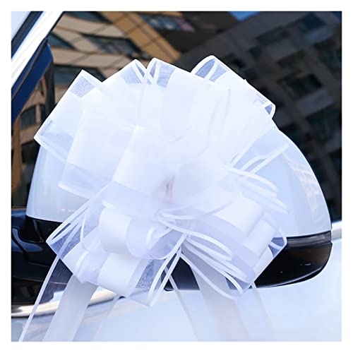 TENVORA Riesenschleife,Geschenkschleife Groß 10 stücke Große Auto Bogen Extra for Autos Geburtstag Weihnachten Geschenke Geschenkdekoration Hochzeit Zug Bögen(White) von TENVORA