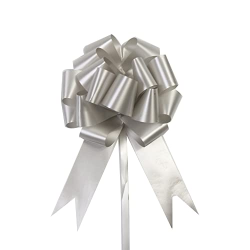 TENVORA Riesenschleife,Geschenkschleife Groß 10 stücke Hochzeit Pull Bogen bräuber Blume Auto Geschenke wrap Packing geburtstagsveranstaltungen Party liefert Valentines(Silver) von TENVORA