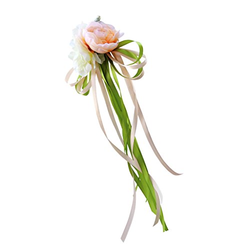 TENVORA Riesenschleife,Geschenkschleife Groß 2 stücke Band Bögen Hochzeitsauto Blume for Rückspiegel & Türgriffe Dekor Hochzeitsfeier Favor Geschenkverpackungen(Champagne) von TENVORA