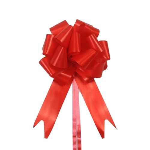 TENVORA Riesenschleife,Geschenkschleife Groß 30 stücke Pull Bögen Bänder Geburtstagsveranstaltungen Party DIY. Geschenkverpackung Hochzeitsauto Dekoration Weihnachtsbögen Blume Wrap(Red) von TENVORA