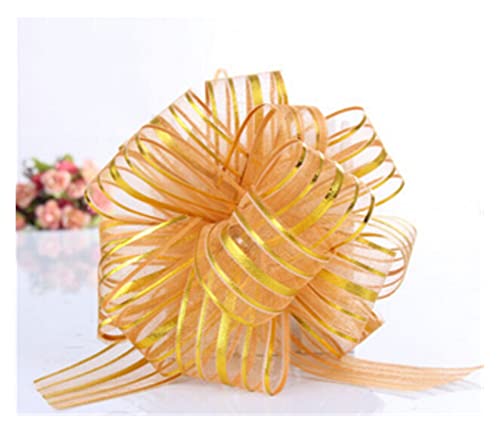 TENVORA Riesenschleife,Geschenkschleife Groß 50 stücke Große größe Pull Bogen hochzeitsauto Dekoration Ehe Room Weihnachten Deco Geschenk einverpackungsbänder(Gold) von TENVORA