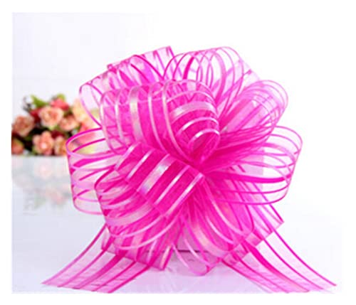 TENVORA Riesenschleife,Geschenkschleife Groß 50 stücke Große größe Pull Bogen hochzeitsauto Dekoration Ehe Room Weihnachten Deco Geschenk einverpackungsbänder(Rose red) von TENVORA