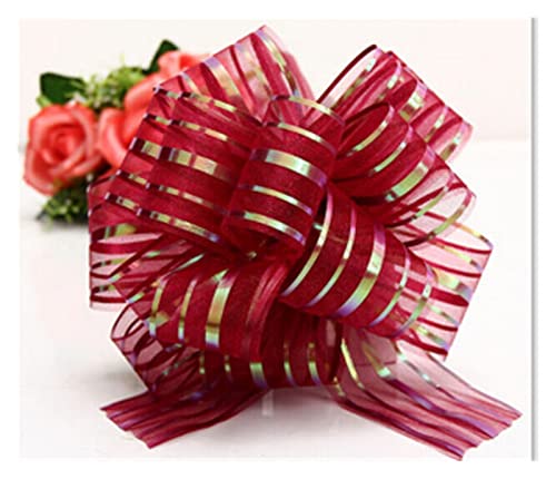 TENVORA Riesenschleife,Geschenkschleife Groß 50 stücke Große größe Pull Bogen hochzeitsauto Dekoration Ehe Room Weihnachten Deco Geschenk einverpackungsbänder(Wine red) von TENVORA