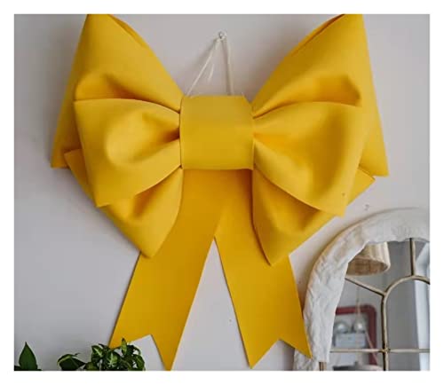 TENVORA Riesenschleife,Geschenkschleife Groß Große Bogen Dekorative Riesige Bug Shop Türdekoration Auto Hochzeit Party Feste Gelegenheit Dekoration Weihnachten(Yellow,75x115cm) von TENVORA