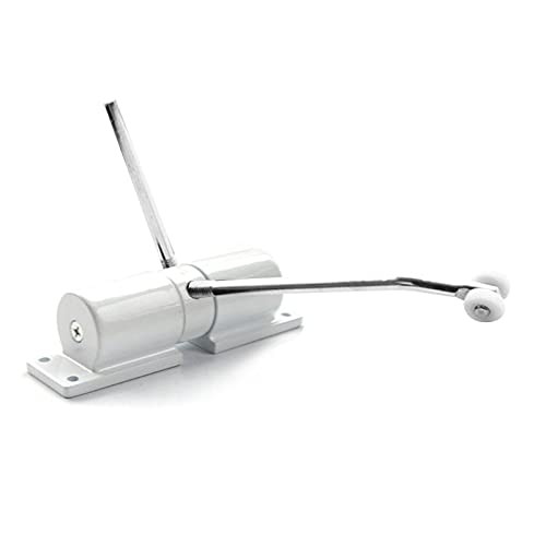 TüRschließEr,Türschließer für Innentüren Einstellbare oberflächenmontierte automatische Feder-Schließtürnäher mit Radfeuer-Nenntür-Stopper-Tür-Hardware(White) von TENVORA