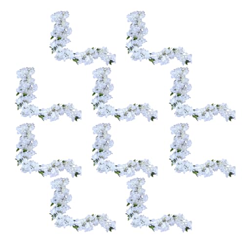 10 künstliche Kirschblüten-Rattan, bunte künstliche Sakura-Girlanden, 180 cm, Rattan, für Hochzeiten und Heimdekoration, Raumdekoration von TENYELE
