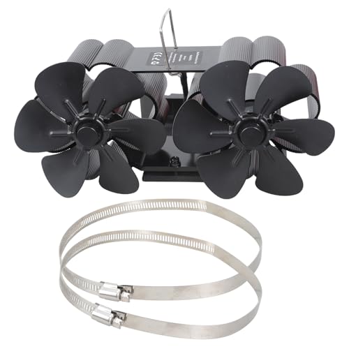 12Blades Holzofenrohrventilator, wärmebetriebener Ofenventilator, verbesserte Luftströme für optimale Erwärmung und langlebige Nutzung Gebläse von TENYELE
