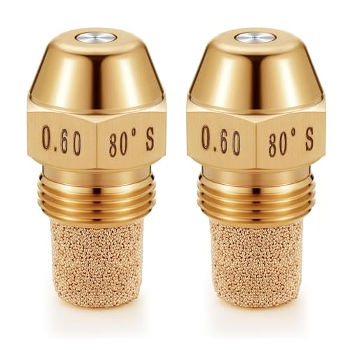 2 x 65-Grad-Hohldüse, Messing-Ölbrenner, Ersatz für effiziente Leistung, Mehrzweck-Sprühdüse von TENYELE