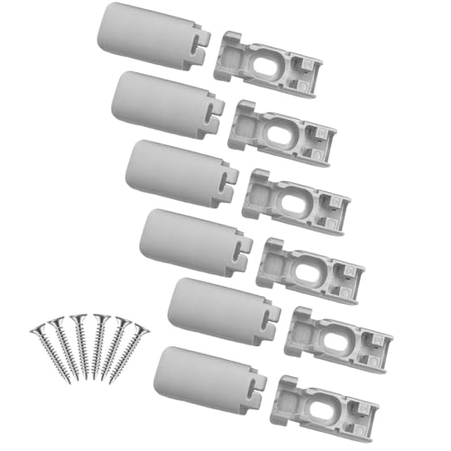 6 x Plissee-Rollo-Basis mit Schrauben, einfache Installation, Plissee-Klemme, Schuhhalter, Vorhang-Zubehör von TENYELE