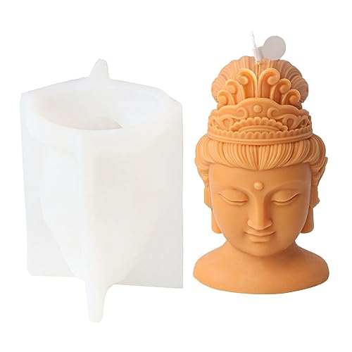 Buddhas Kopfstatue Kerze Silikonform Für Handgefertigte Desktop Dekore Aromatherapie Gips Seifenform Head Gusswerkzeug von TENYELE
