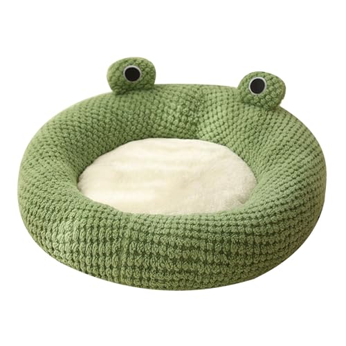 Cartoon-Frosch-Form Haustierbett, warme Kissen, Hauskorb, Hundenest, Zwinger für kleine Hundehäuser für Innenkatzen, große Häuser für Katzen, kein Heizkissen, winddicht für den Winter von TENYELE