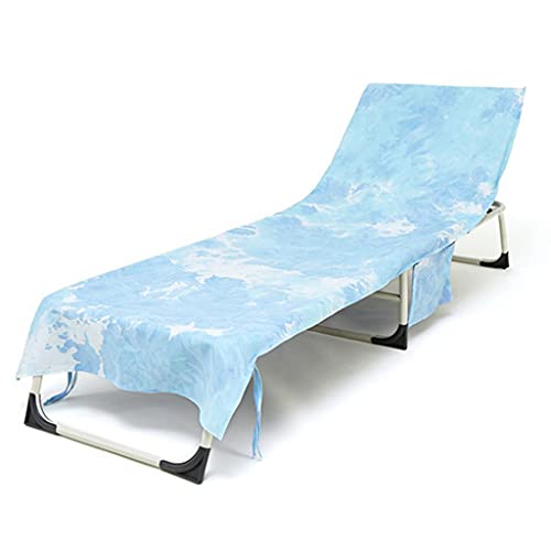 Chaiselongue-Stuhlbezug mit Seitentaschen, faltbar, Strand-Badetuch für Pool, Sonnenliege, Hotel, Garten, kein Verrutschen, sandfreie Stranddecke mit Taschen von TENYELE
