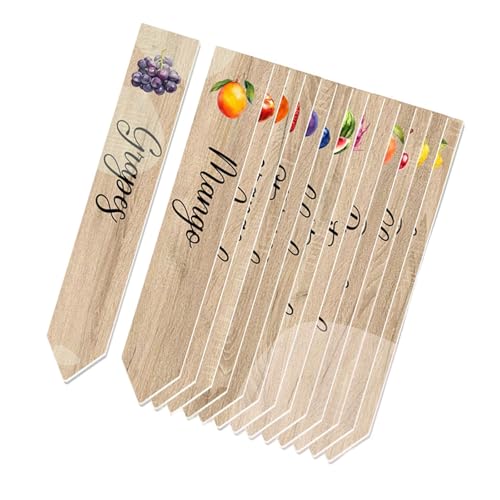 Festive Garden Pflanzenmarker, Set mit 14 wasserdichten PVC-Etiketten für die Organisation von Gemüse, Obst, Beschilderung im Freien, wasserdichte Etiketten von TENYELE