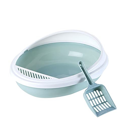 Katzentoilette mit Schild und Schaufel, halbgeschlossen, Anti-Spritzer, abnehmbares Design, leicht zu öffnende Box mit Schild von TENYELE