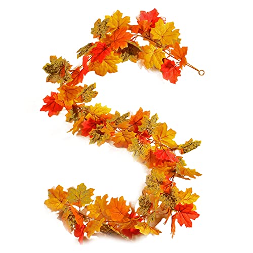 Künstliche Ernte Ahornblätter Girlande 65 Zoll Hochzeit Feier Urlaub Party Weihnachtsdekorationen Künstliche Girlande von TENYELE