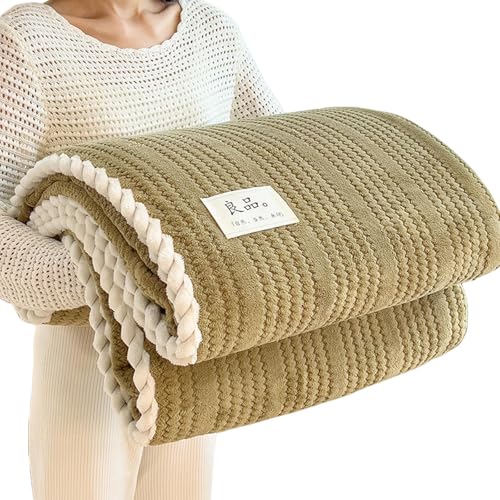 Plüschdecke aus Milchsamt, mit Jacquards-Flanell, flauschig, zum Entspannen, 120 x 200 cm, 150 x 200 cm, warm Plüschdecke aus Milchsamt, mit Jacquards-Flanell, flauschig, zum Entspannen, 120 x 200 cm, 150 x 200 cm, warm von TENYELE