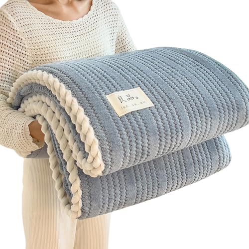 Plüschdecke aus Milchsamt, mit Jacquards-Flanell, flauschig, zum Entspannen, 120 x 200 cm, 150 x 200 cm, warm Plüschdecke aus Milchsamt, mit Jacquards-Flanell, flauschig, zum Entspannen, 120 x 200 cm, 150 x 200 cm, warm von TENYELE