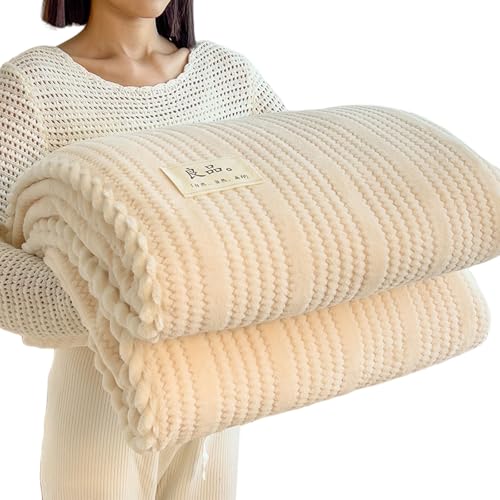 Plüschdecke aus Milchsamt, mit Jacquards-Flanell, flauschig, zum Entspannen, 120 x 200 cm, 150 x 200 cm, warm Plüschdecke aus Milchsamt, mit Jacquards-Flanell, flauschig, zum Entspannen, 120 x 200 cm, 150 x 200 cm, warm von TENYELE