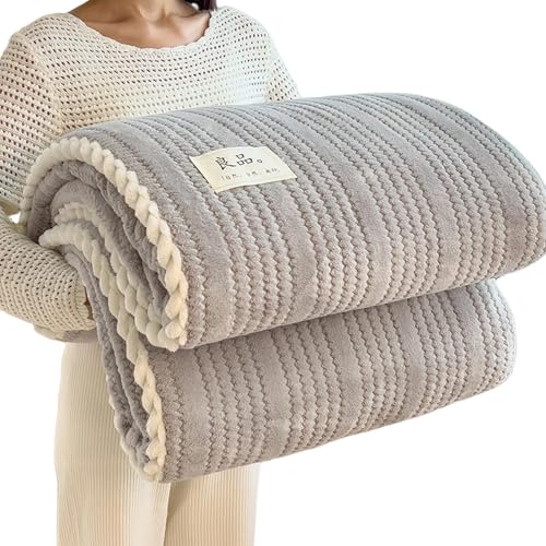 Plüschdecke aus Milchsamt, mit Jacquards-Flanell, flauschig, zum Entspannen, 120 x 200 cm, 150 x 200 cm, warm Plüschdecke aus Milchsamt, mit Jacquards-Flanell, flauschig, zum Entspannen, 120 x 200 cm, 150 x 200 cm, warm von TENYELE