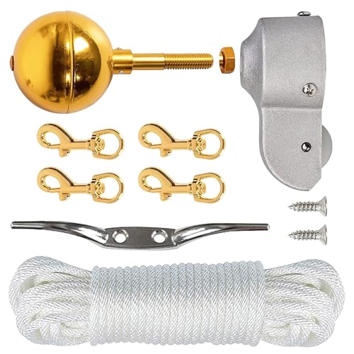 TENYELE 3-Zoll Aluminium Legierungs Fahnenmastkugel Mit Verriegelungsmutter Und 2- Nylonscheibe Für 1 6-2- TENYELE 3-Zoll Aluminium Legierungs Fahnenmastkugel Mit Verriegelungsmutter Und 2- Nylonscheibe Für 1 6-2- von TENYELE