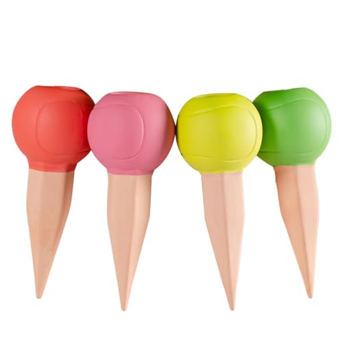 TENYELE 4pcs Selbstbewässerung Spikes Ball Form Selbsthilfe Pflanzkugel Terrakotta Pflanzeneinsatzsystem Gartenbewässerung von TENYELE