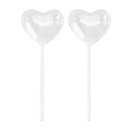 TENYELE Bewässerungskugel-Set in Herzform, 2 Stück, Kugeln für Innenblumen, Außenzwiebeln, Tropfer, Wassertropfer für Pflanzen von TENYELE