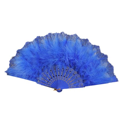 TENYELE Damen Federfächer Vintage 1920er Jahre Stil Flapper Faltbar Handheld Spitze Fan für Hochzeit und Halloween Cosplay Party TENYELE Damen Federfächer Vintage 1920er Jahre Stil Flapper Faltbar Handheld Spitze Fan für Hochzeit und Halloween Cosplay Party von TENYELE