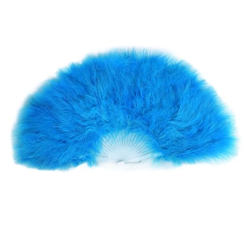 TENYELE Eleganter gefiederter Ventilator, faltbares Design, Handfächer für Flapper-Kostüme, Tänze, Aufführungen und Motto-Partys, Urlaubsparty-Zubehör von TENYELE