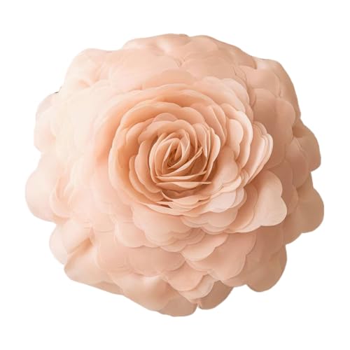 TENYELE Eleganter runder Kissenbezug mit Rosenblüte, handgefertigte Dekoration für Wohnzimmer, Sofa, Bett, Erkerfenster, Prinzessinnenkissen TENYELE Eleganter runder Kissenbezug mit Rosenblüte, handgefertigte Dekoration für Wohnzimmer, Sofa, Bett, Erkerfenster, Prinzessinnenkissen von TENYELE