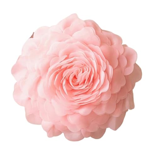 TENYELE Eleganter runder Kissenbezug mit Rosenblüte, handgefertigte Dekoration für Wohnzimmer, Sofa, Bett, Erkerfenster, Prinzessinnenkissen TENYELE Eleganter runder Kissenbezug mit Rosenblüte, handgefertigte Dekoration für Wohnzimmer, Sofa, Bett, Erkerfenster, Prinzessinnenkissen von TENYELE