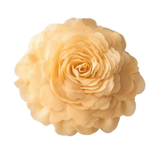TENYELE Eleganter runder Kissenbezug mit Rosenblüte, handgefertigte Dekoration für Wohnzimmer, Sofa, Bett, Erkerfenster, Prinzessinnenkissen von TENYELE