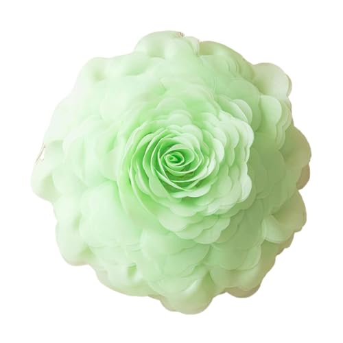 TENYELE Eleganter runder Kissenbezug mit Rosenblüte, handgefertigte Dekoration für Wohnzimmer, Sofa, Bett, Erkerfenster, Prinzessinnenkissen TENYELE Eleganter runder Kissenbezug mit Rosenblüte, handgefertigte Dekoration für Wohnzimmer, Sofa, Bett, Erkerfenster, Prinzessinnenkissen von TENYELE