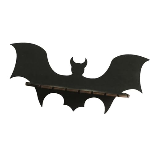 TENYELE Handgefertigtes Wandregal aus Holz in Fledermausform für Schmuck, Kristall-Display, schwebende Regale, einzigartige Halloween-Dekoration für Zuhause, Schlafzimmer, Wandkunst TENYELE Handgefertigtes Wandregal aus Holz in Fledermausform für Schmuck, Kristall-Display, schwebende Regale, einzigartige Halloween-Dekoration für Zuhause, Schlafzimmer, Wandkunst von TENYELE