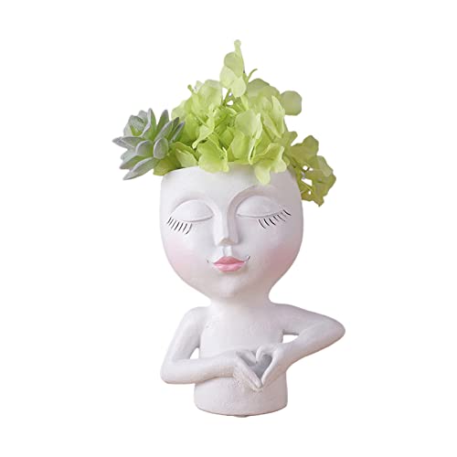 TENYELE Herzerwärmendes Mädchen Harz Blumenpot Gartendekoration Little Materialtischdekoration von TENYELE