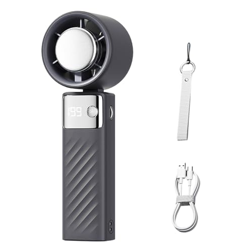 TENYELE Hochgeschwindigkeits-Mini-Ventilator mit USB-Ladefunktion, 4000 mAh, batteriebetrieben, mit LED-Bildschirm für den Außenbereich, Hochgeschwindigkeitsmotor-Handventilator von TENYELE