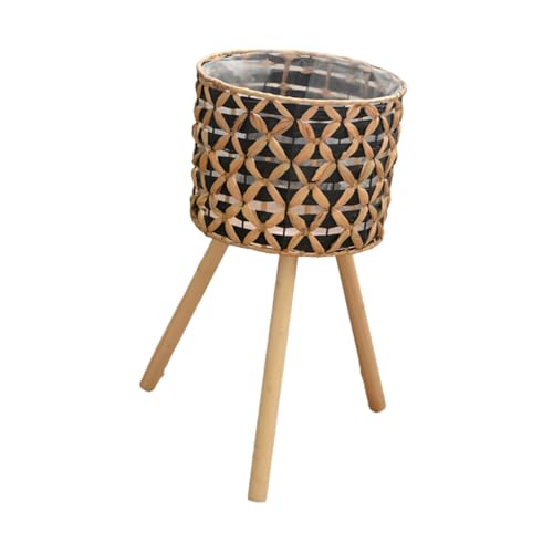TENYELE Kürbisgraspflanze Blumentöpfe Halterhocker Mit 3 Holzstuhlbeinen Dekorative Innenpflanzer Aufbewahrungskorb Große Töpfe Display Rack TENYELE Kürbisgraspflanze Blumentöpfe Halterhocker Mit 3 Holzstuhlbeinen Dekorative Innenpflanzer Aufbewahrungskorb Große Töpfe Display Rack von TENYELE
