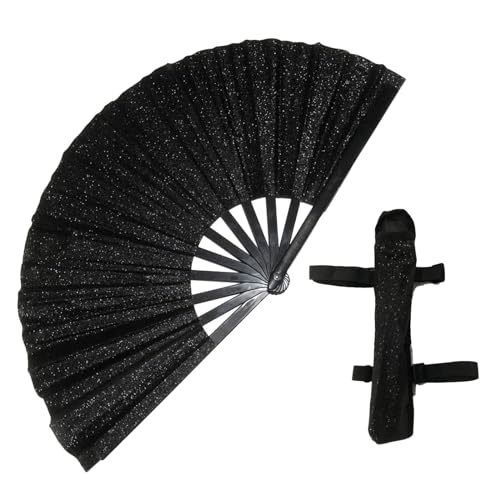 TENYELE Modischer Handventilator mit Glitzer, geeignet für Outdoor-Aktivitäten, mit schützender Tragetasche und Gurt TENYELE Modischer Handventilator mit Glitzer, geeignet für Outdoor-Aktivitäten, mit schützender Tragetasche und Gurt von TENYELE