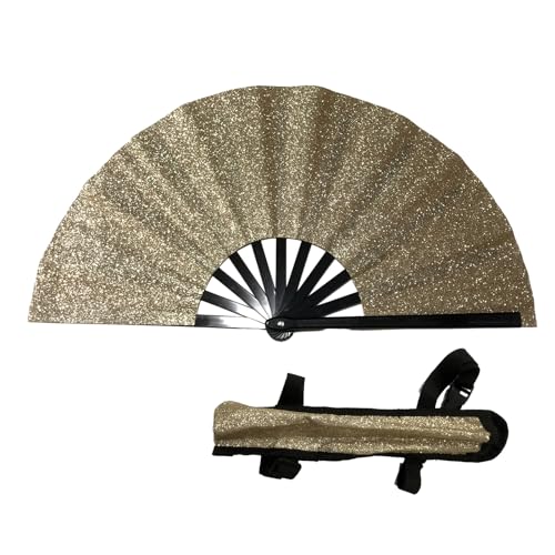 TENYELE Modischer Handventilator mit Glitzer, geeignet für Outdoor-Aktivitäten, mit schützender Tragetasche und Gurt TENYELE Modischer Handventilator mit Glitzer, geeignet für Outdoor-Aktivitäten, mit schützender Tragetasche und Gurt von TENYELE