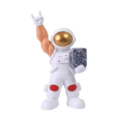 TENYELE Muscle Arm Fortunes Astronaut Astronaut Figur Harze Ornament für Home Office Desktop Dekoration Verbesserung des Wohlstands von TENYELE