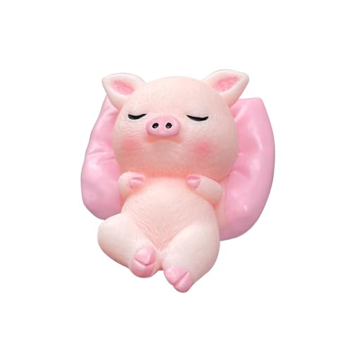 TENYELE Schlafpanda Schweinchen Hund Kaninchen Figur für Schreibtisch Dekor Auto Armaturenbrett Zubehör Harze Tier Miniatur Ornament von TENYELE